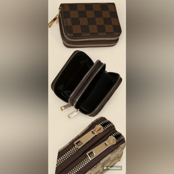 Brown Monogram Checkerboard Wallet Zip Zippy Around Double Zip Walet Brown/Black - Picture 14 of 16